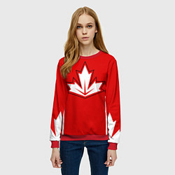 Свитшот женский Сборная Канады: домашняя форма, цвет: 3D-красный — фото 2