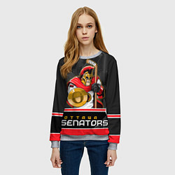 Свитшот женский Ottawa Senators, цвет: 3D-меланж — фото 2