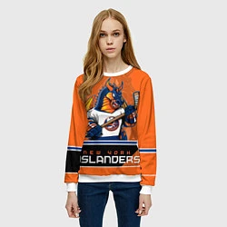Свитшот женский New York Islanders, цвет: 3D-белый — фото 2