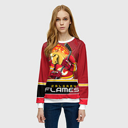 Свитшот женский Calgary Flames, цвет: 3D-белый — фото 2