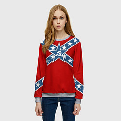 Свитшот женский Флаг советской конфедерации, цвет: 3D-меланж — фото 2