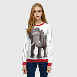 Свитшот женский Большой слон, цвет: 3D-красный — фото 2
