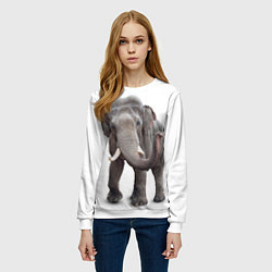 Свитшот женский Большой слон, цвет: 3D-белый — фото 2
