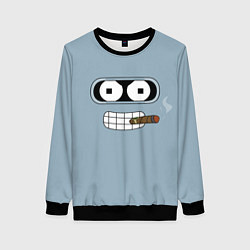 Свитшот женский Лицо Бендера, цвет: 3D-черный