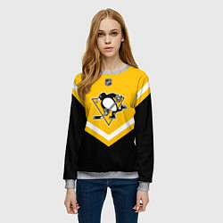Свитшот женский NHL: Pittsburgh Penguins, цвет: 3D-меланж — фото 2
