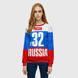 Свитшот женский Russia: from 32, цвет: 3D-красный — фото 2