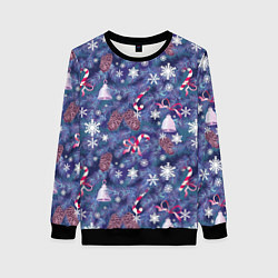 Женский свитшот Ёлки шишки колокольчики