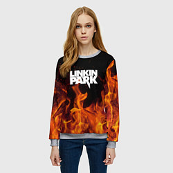 Свитшот женский Linkin Park: Hell Flame, цвет: 3D-меланж — фото 2