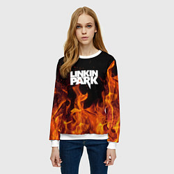 Свитшот женский Linkin Park: Hell Flame, цвет: 3D-белый — фото 2