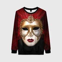 Свитшот женский Венецианская маска, цвет: 3D-черный
