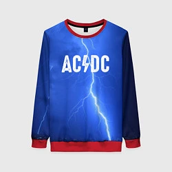 Свитшот женский AC/DC: Lightning, цвет: 3D-красный