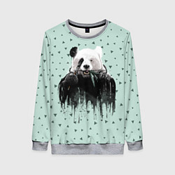 Свитшот женский Панда-художник, цвет: 3D-меланж