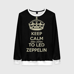 Свитшот женский Keep Calm & Led Zeppelin, цвет: 3D-белый