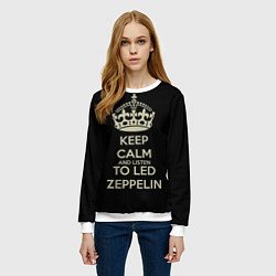 Свитшот женский Keep Calm & Led Zeppelin, цвет: 3D-белый — фото 2