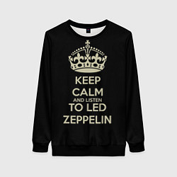 Свитшот женский Keep Calm & Led Zeppelin, цвет: 3D-черный