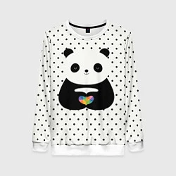 Свитшот женский Любовь панды, цвет: 3D-белый