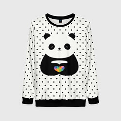 Свитшот женский Любовь панды, цвет: 3D-черный