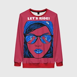 Свитшот женский Let's Ride, цвет: 3D-красный