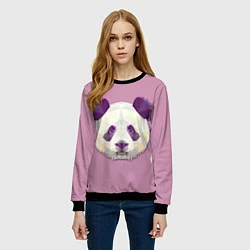 Свитшот женский Геометрическая панда, цвет: 3D-черный — фото 2
