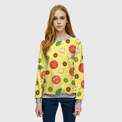 Свитшот женский Pizza, цвет: 3D-меланж — фото 2