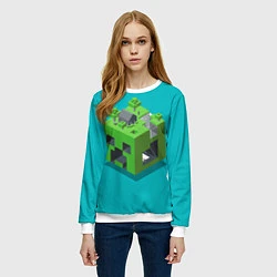 Свитшот женский Minecraft World, цвет: 3D-белый — фото 2