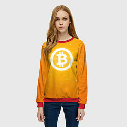 Свитшот женский Bitcoin Orange, цвет: 3D-красный — фото 2