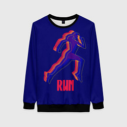Свитшот женский Спортивный бег!, цвет: 3D-черный
