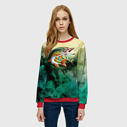 Свитшот женский Удача, цвет: 3D-красный — фото 2