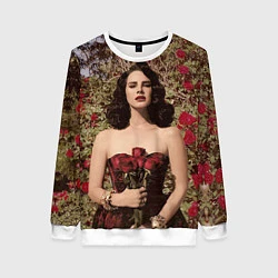 Свитшот женский Lana Del Rey: Roses, цвет: 3D-белый