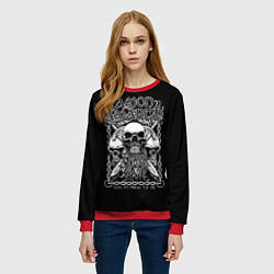 Свитшот женский Amon Amarth: Trio Skulls, цвет: 3D-красный — фото 2