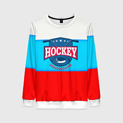 Свитшот женский Hockey Russia, цвет: 3D-белый