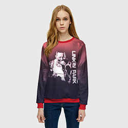 Свитшот женский Linkin Park Честер, цвет: 3D-красный — фото 2