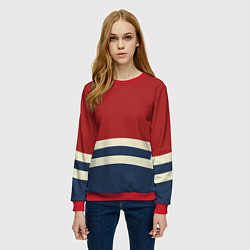 Свитшот женский Волны в море, цвет: 3D-красный — фото 2