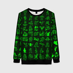 Свитшот женский Персонажи Fallout, цвет: 3D-черный