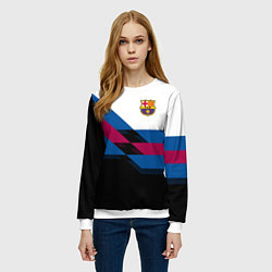 Свитшот женский Barcelona FC: Black style, цвет: 3D-белый — фото 2