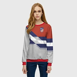 Свитшот женский Atletico FC: Grey style, цвет: 3D-красный — фото 2