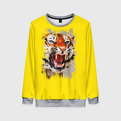 Свитшот женский Tiger Art, цвет: 3D-меланж