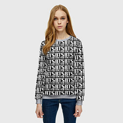 Свитшот женский BTS K-pop pattern, цвет: 3D-меланж — фото 2