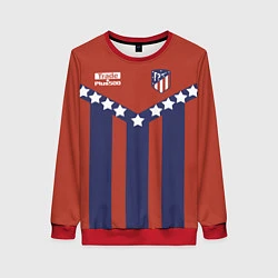 Свитшот женский Atletico Madrid: Blue lines, цвет: 3D-красный