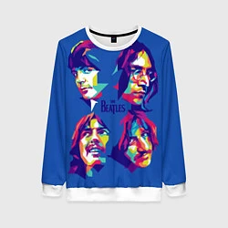 Свитшот женский The Beatles: Faces, цвет: 3D-белый