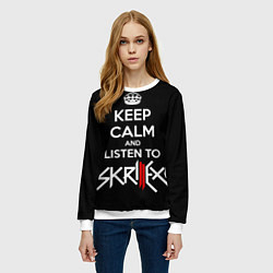 Свитшот женский Keep Calm & Skrillex, цвет: 3D-белый — фото 2