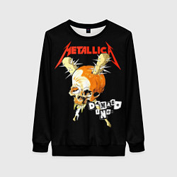 Свитшот женский Metallica - orange skull, цвет: 3D-черный