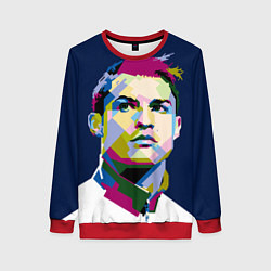 Свитшот женский Cristiano Ronaldo Art, цвет: 3D-красный