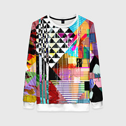 Свитшот женский RGB Geometry, цвет: 3D-белый