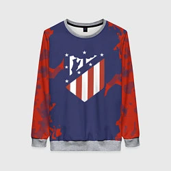 Свитшот женский FC Atletico Madrid: Blue & Red, цвет: 3D-меланж