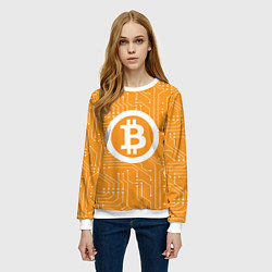 Свитшот женский Bitcoin: Orange Network, цвет: 3D-белый — фото 2