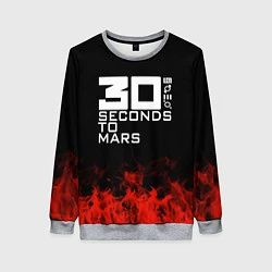 Свитшот женский 30 Seconds to Mars: Red Flame, цвет: 3D-меланж
