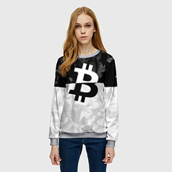 Свитшот женский Bitcoin: Poly Style, цвет: 3D-меланж — фото 2
