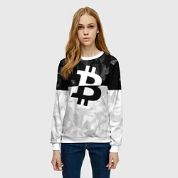Свитшот женский Bitcoin: Poly Style, цвет: 3D-белый — фото 2