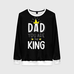 Свитшот женский Dad you are the King, цвет: 3D-белый